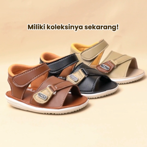 sandal baby boy fashion kids non LED ringan ISL COKELAT