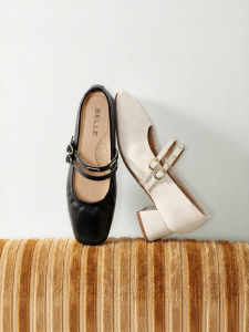 Belle | Womens Retro French Ballet Mary Jane Shoes 2026 New Design Coarse High Heels