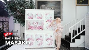 Cahaya Timur Rak Piring Plastik PVC / Kitchen Locker / Lemari Dapur 3 Pintu - Masako