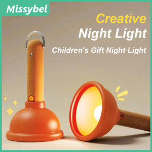 New Creative LED Wooden Toilet Night Light Bedroom Bedhead Dimmable Night Light USB Charging Childrens Bedroom Gift Night Light