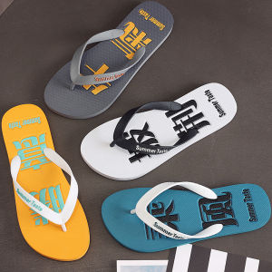 Mens Slippers Summer Trendy Non Slip Soft Bottom Personality Wear Resistant Mens Sandals Fashion Outwear Beach Flip-Flops Men