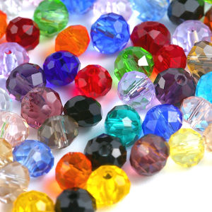 6-8mm crystal round beads colorful charms glass loose beads for jewelry making Necklace Bracelet Accessories