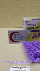 Primes Blood Round Lancets 30g Prime Care purple lancet glucose Darah Glukosa Bulat Rata 葡萄糖血平圆刺针