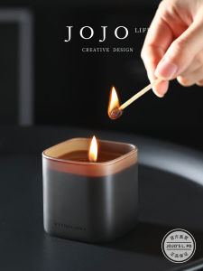 Jojos L PD Gourmet Aromatic Candle Gift Box Decorative Home Decoration Soy Wax Cup Shaped Amber Color Indoor Universal Use