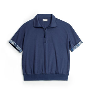 MADEN | American Retro Boro Style Polo Hem Short Sleeve T-shirt