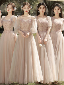 ชุดเจ้าสาวกระโปรงยาวทรงเอเข้ารูป ชุดราตรีสุดสง่างามสำหรับเพื่อนสนิทและพี่สาว ชุดราตรีสไตล์เกาหลี