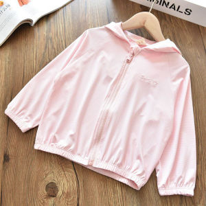 Girls Ice Silk Sun Protection Outerwear Summer New Style Versatile Top Baby Korean Version Skin Clothes Long Sleeve Commute