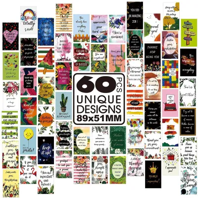 60 Pieces Inspirational Affirmation Cards for Daily Motivation-Women and Men Encouragement Cards Uplifting Motivational Quote