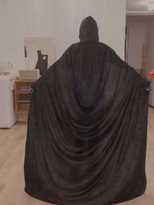 Kids Halloween Wizard Cloak | Hooded Vampire Cape Costume for Boys & Girls | Party Dress-Up Robe (Black/Gold/Purple)