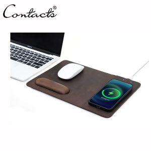 Không Dây Sạc Mousepad ngựa điên Da 15W sạc nhanh Không Thấm Nước Thảm trò chơi hấp thụ từ tính chuột có thể gập lại Mat