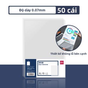 deli | Bao Đựng Tài Liệu Kích Thước A4 Trong Suốt 11 Lỗ Bền và Chống Nước