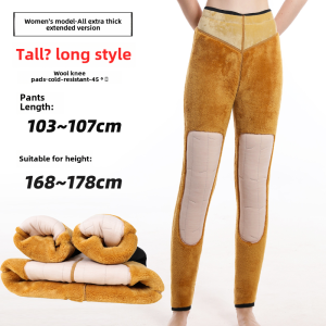 Thickened Velvet Cotton Pants for Men and Women High Waist Slim Fit Warm Thermal Pants for Older People in China Simple Design