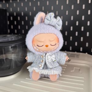 Labubu ชุดเดรสแฟชั่นฤดูใบไม้ร่วงสไตล์ Macaron สำหรับงานปาร์ตี้ ชุดเล่นกิ๊บติดอุปกรณ์เสริมสำหรับเด็ก ชุดกระดูกสันหลังสุดเก๋