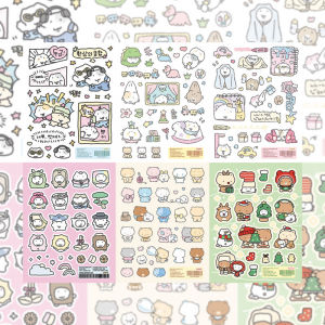 Korean Cute Kawaii Cartoon Bear Stickers Handbook Collage Material Phone Case Diary Planner Scrapbook DIY Decorative Stickers