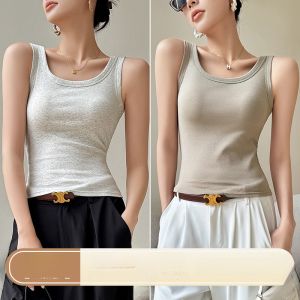Pure Cotton Strap Vest Womens Summer New Style Outdoor Wear Beautiful Back Inner Match with Chest Pad White Sleeveless Base Shirt