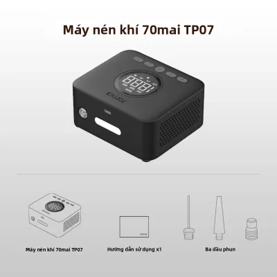 Mijia | Máy Nén Khí Không Dây 70mai 2TP07 Xi Lanh Lớn 5 Chế Độ Bơm Hơi Cho Ô Tô Xe Máy Xe Đạp - Phiên Bản Nâng Cấp