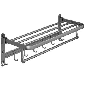 youqin | Gun Gray Hassle-Free Installation Without Drilling Holes Bathroom Towel Rack