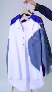 Kemeja Denim X Katun Rawis - atasan kemeja denim kombi katun / atasan kemeja lengan panjang premium