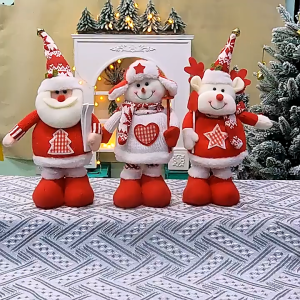 1pcs Christmas Dolls Retractable Santa Claus Snowman Elk Xmas Figurines Christmas Decoration Gift For Kid Xmas Tree Ornament