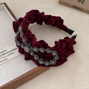 Elegant Velvet Hairband with Butterfly Knot for Women New Face Washing Style Wide Edge High Top Pressure Hairband Fresh out