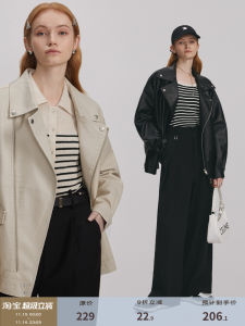 Designer plus แจ็คเก็ตหนังสั้นสไตล์เกาหลี แจ็คเก็ตมอเตอร์ไซค์ย้อนยุคสำหรับผู้หญิง แจ็คเก็ตหนัง PU ฤดูใบไม้ผลิและฤดูใบไม้ร่วง เสื้อคลุมกันหนาวแบบลำลอง