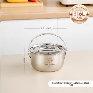 onlycook | Handles And Lid Large Capacity Stainless Steel Lard Can 316L