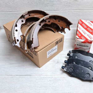 BRAKE PAD KAMPAS REM DEPAN + BRAKE SHOE KAMPAS REM BELAKANG TOYOTA INNOVA LAMA 2004 SAMPAI 2015 1SET