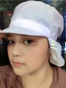 หมวกแม่ครัว หมวกอุตสาหกรรม หมวกตะข่ายบนเน็ทท้ายทอย