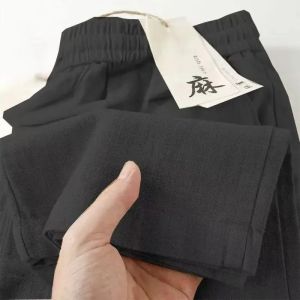 Mens Cotton Linen Straight Leg Casual Pants Summer Spring Autumn Pure Cotton Sweatpants Breathable Comfortable Loose Fit