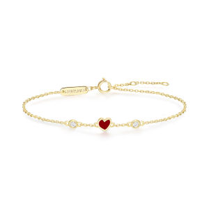 HEFANG Jewelry | Heart Shape Stackable Versatile 14K Gold Bracelet