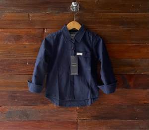Kemeja anak lengan panjang warna navy motif elegan dan casual bisa cod Fashion