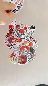 50pcs No duplicates Basketball sticker Sport Stickers Waterproof Dunk Stickers Decals for Water Bottle Guitar Scrap DIY Luggage Scrapbook Laptop Fridge Phone notebook sticker dd180