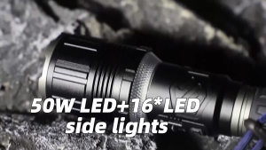 Asafee F460 500-1800 Lumens Poweful Bright Light Resistant Multifunctional Camping Flashlight 50W Portable IPX4 Waterproof Telescopic Zoom LED Flashlight Type-C Rechargeable Side Light With Bracket Outdoor Work Searchlight