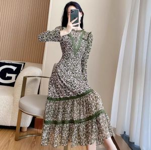 TM 24016 Dress Reflesa tiered long sleeve midi dress