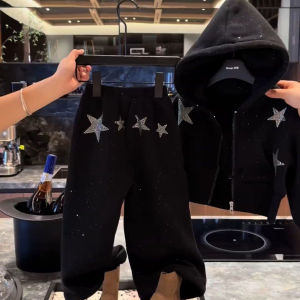 Warm Thick Childrens Hoodie and Sweatpants Set