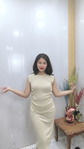 Dress Bodycon Marissa ZolLaris.id - Gaun Pesta Wanita Polos Lengan Penuh Bahan Satin