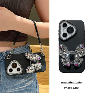 Ins Style Butterfly Handheld Stand Compatible with Huawei Pura70Ultra Mate70pro+ Female Mate60/50/40pro Soft P60 Anti-Fall Nova OPPO Vivo Honor  Phone Cases