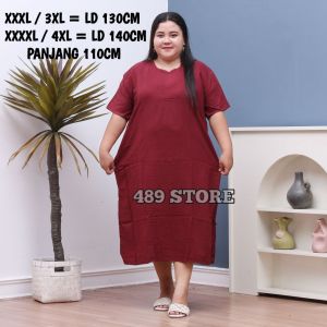Daster Jumbo LD 130 LD 140 Busui Dengan Resleting Depan Bahan Rayon