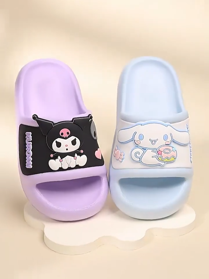 Tawii. Kuromi slippers for kids girl fashion sandals EVA material soft non-slip beach slippers