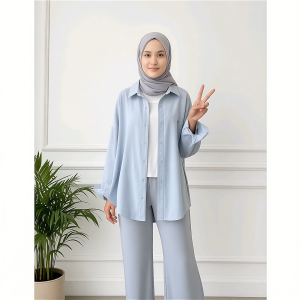 💖AB💖 [ready stock] Kemeja Perempuan Long Sleeve Shirt Casual Solid Color High Quality Wanita Baharu Baju Perempuan Style