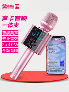 Wireless Bluetooth F9 Sound Card Microphone for Mobile TV KTV Home Karaoke Smart Active Noise Reduction
