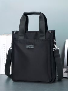 Feger | Mens Oxford Cloth Handbag Casual Shoulder Crossbody Commuter Business Canvas Bag Fashionable Single Handle Soft Briefcase