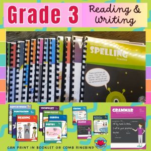 GRADE 3 (READING & WRITING) Workbook Worksheet Homeschool Learning Materials | RABAH UP STORE