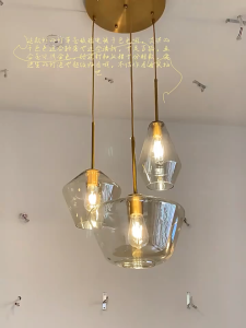 Nordic Glass Pendant Light Modern Dining Light Creative Cafe Decorative Hanging Light Kitchen Bar Counter Chandelier Ceiling Lights Minimalist Bedroom Bedside Droplights