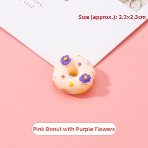XICAI | Sweet Pink Flower Donut Resin Accessory Diy Handcraft Material