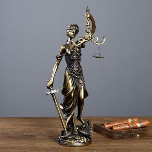 Tượng Nữ Thần Công Lý Themis Mạ Đồng Biểu Tượng Công Bằng