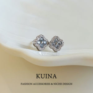 kuina | Clover Design Silver Earrings Blue