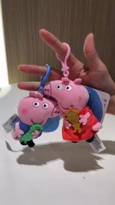 12cm Genuine Peppa Pig Friends Teddy Bear George Plush Key Chain Backpack Pendant Children Birthday Plush Toy Christmas Gift