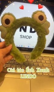 [Quà tặng dễ thương] Bờm tóc - Cài Tóc Ếch Xanh LINDO Xinh Xắn Dễ Thương Phủ Lông Nhung Mềm Mại