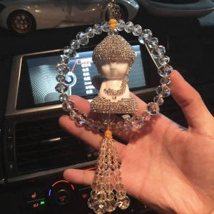 Automobile Hanging Ornament Crystal Buddha Protective Talisman Car Accessories Car Decorations Car Rearview Mirror Pendant Creative Gifts